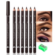 6Pcs Eyebrow Pencils for Women, Wooden Hard-Core Dark Brown Eyebrow and Eyeliner Pencil, Long Lastin