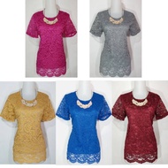Helena (L & XL) - plain brocade blouse top