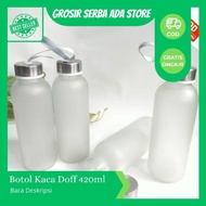 botol minum kaca 420ml / botol doff / botol bening / botol kaca doff 420ml / botol kaca bening 420ml