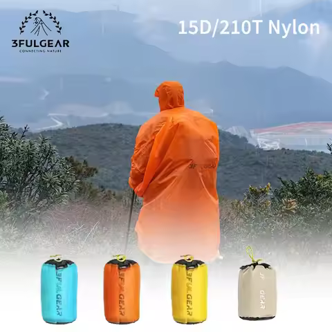 3F UL GEAR 2026 Hiking Raincoat Long Sleeved Rain Poncho Women/Men 210T/15D Ultralight Outdoor Hoode