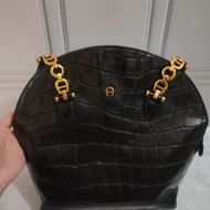 aigner croco black bag vintage