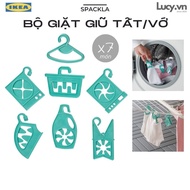 IKEA SPACKLA 7 Piece laundry/socks hanger Set, fix each bag of your socks/socks into the front hook 