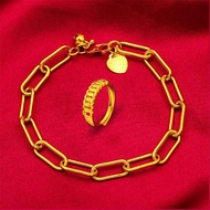 Emas 916 Lelong Bracelet for Women Chain Bangle Jewellery Buy 1 Take 1 Cincin 1 Set
