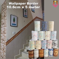10.6 cm x 5 meter Self Adhesive Wainscoting / 3D Waist Line / 3D Wallpaper Border Wall Skirting Kertas Dinding 立体腰线 自粘墙纸