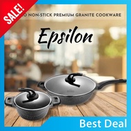 [ LOCAL READY STOCKS ] iGOZO EPSILON 20CM NON-STICK PREMIUM GRANITE CASSEROLE + GLASS LID PERIUK KUALI MASAK TIDAK LEKA