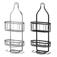 [Kesoto1] Over Basket Shelf with Hooks for Hanging Sponge And Shampoo Holder Organizer Stainless Steel for Towels Shampoo Holder