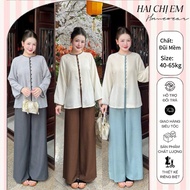 [Type 1] Pagoda outfit, blue dharma outfit, round neck button-up dress, elegant hem - 2CE TWO SISTER