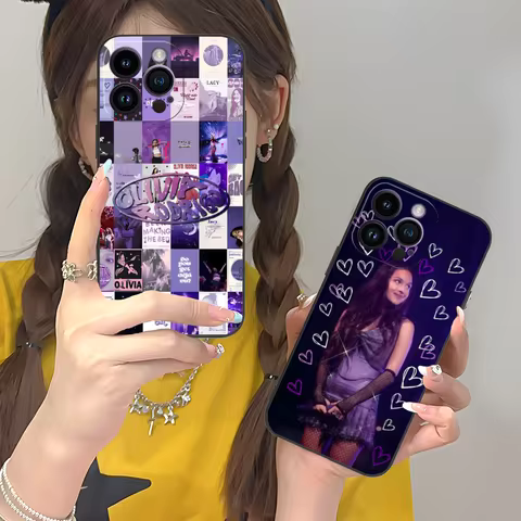 Mobile Olivia Phone Case for iPhone 16 15 14 13 12 11 X XR XS 8 7 Pro Max Plus Mini Black Cellphones