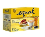 Equal Gold 0 Calorie Sweetener อิควล โกลด์ สารให้ความหวานแทนน้ำตาล 1.5g. x 50ซอง