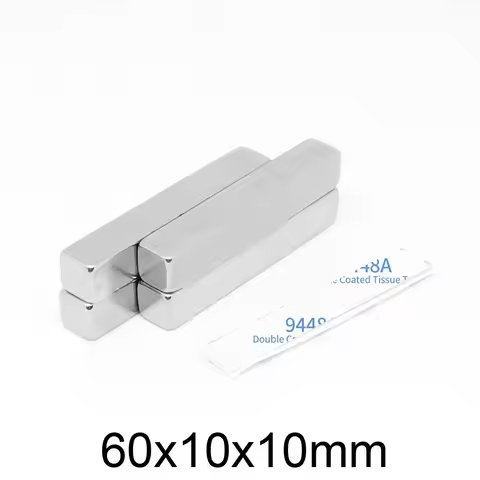 60x10x10mm Block Powerful Strong Magnetic Magnets 60*10*10 Quadrate Magnet With Tape For Fridge, DIY