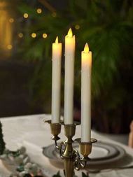 2支ABS LED無焰蠟燭用於婚禮派對老式電子無焰蠟燭