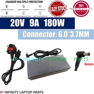 Asus ROG 20V 9A 6.0*3.7MM 180W Zephyrus Strix GA401 GA502 FA506 FX505 Dash FX517Z Laptop Charger