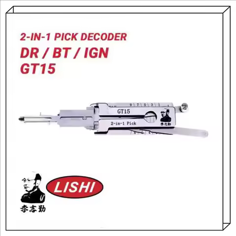 Lishi GT15 LOCKSMITH TOOL for Fiat Alfa Romeo 8-cut 2-in-1 Pick Decoder