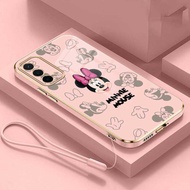 realme GT Master Edition GT NEO 3 2 NEO 3T Casing Cartoon Minnie Mobile Case Cute Mouse Straight Edge Full Camera Protected Cover