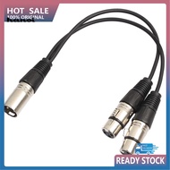HAN_ 03m XLR Y Splitter Cable 3 Pin 1 Male to 2 Female Convertor Adapter Cable