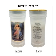 Catholic Wax Candle with Picture and Prayer (72 Hours) – Assorted Designs