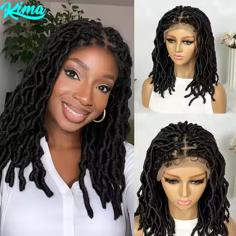 Synthetic Dreadlock Faux Locs wig Knotless Box Braided Wigs 9X6 Lace Front Braided Wig Full Lace Afr