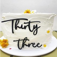 Black Acrylic Thirty Three Number Birthday Cake Topper,Happy 33rd Birthday Custom Party Decoration,3