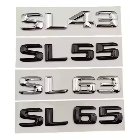 3D ABS Chrome Letters Car Rear Trunk Badge SL43 SL55 SL63 SL65 Emblem Logo For Mercedes SL AMG R230 