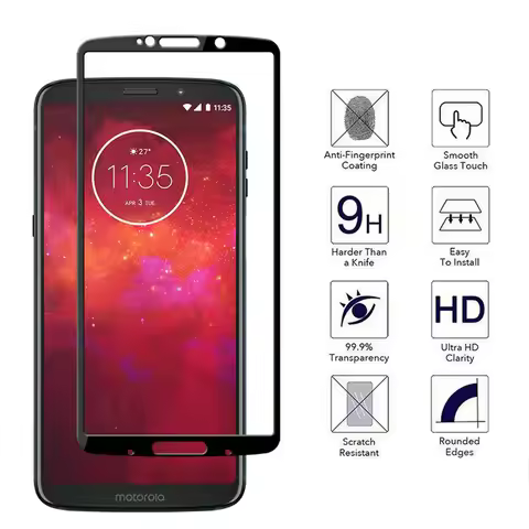 3D Tempered Glass For Motorola Moto Z3 Play Full Cover 9H Protective film Screen Protector For Moto 