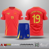 lamine yamal sport shirt เสื้อทีมชาติ spain เสื้อกีฬาฟุตบอล เสื้อกีฬาฟุตบอล  1 ตัว