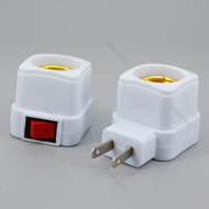 EU US AU plug 110v 220v square AC power E27 LED Light Lamp Bulbs Socket Base Holder Plug Adapter ON/