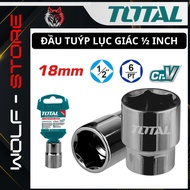 TOTAL THTST12181 1/2 Inch Hexagonal Socket Head Heavy Duty, Large Mechanical Tools, Sizes 18mm to 26