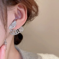 [Ready Stock]Korean design diamond butterflies special back hook earrings