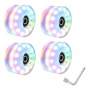 [kwbyle] LED Illuminated Roller Skate Wheels 82A PU Shock Absorption Inline Skates Wheels for Freest