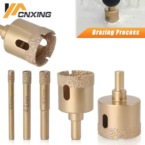 1Pc 6-200mm Diamond Brazed Core Dry Drill For Porcelain Tiles Marble Glass Granite Hole Saw Cutter A