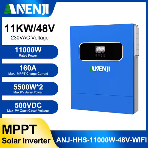 ANENJI 6.2KW 11KW 4KW Hybrid Solar Inverters 220V 48V On/Off Grid Wifi MPPT Pure Sine Wave With CT S
