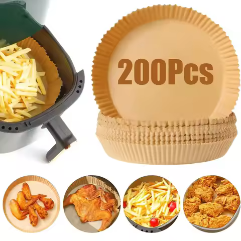 Air Fryer Baking Paper Liners 16/20cm Disposable Round Oil-Proof Sheets for Oven BBQ Grill Pan, Non-