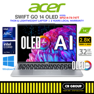 Acer Swift Go 14 SFG14-73-747T - Intel Core 7 Ultra 155H - Intel Arc Graphics - 32GB DDR5X RAM - 1TB SSD (2Yrs Agent)