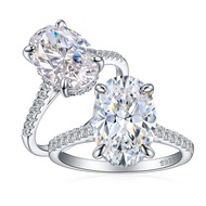 100% Genuine 6ct Oval Moissanite Ring Round Women's GRA Certificate Laboratory Diamond Ring Round Ri