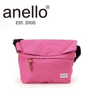 日本 Anello Grande系列 桃紅色磨砂織布 摺口型 斜咩袋