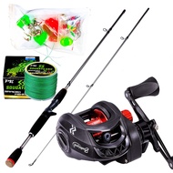 Casting Fishing Set Fishing Rod and Reel Set 180cm Fishing Rod with 6+1BB Casting Reel with 150m PE 
