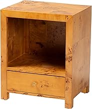 bali & pari Camira Wood Nightstand, 1-Drawer, Light Mappa Burl