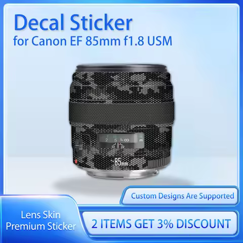For Canon EF 85mm f1.8 USM Lens Skin Decal EF85F1.8L Decal Skin EF85f1.8 Protective Film Cover Film