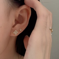 My.SO:: E77 {Lucky Crossing} Diamonds, Silver Needle Earrings (Gold, Silver)