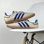 Adidas  Wales Bonner x Originals Samba Low Cut Skate Shoes Casual Sneakers for Men Women Beige Blue 