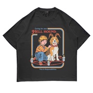 100%cotton Hell Hound Vintage Combed  T-Shirt  Graphic