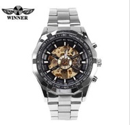 ＆ T Winner Watch Full Hollow Mens Automatic Mechanical Watch Steel Belt 【Hot selling】