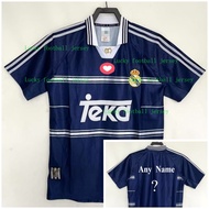 1998-1999 Real Madrid Away Vintage Soccer Jersey S-XXL Adult Short Sleeve Quick Dry Sports Soccer Sh