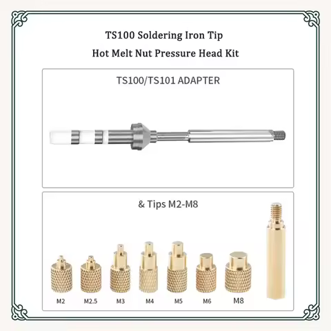 TS100 TS101 Tips M2-M8 Heat Insert Nut Iron Tip Metal Hot Melt Nut Insertion for Standard 936 Solder