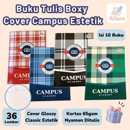 [1 PACK CONTENTS 10] Boxy Notebook Success Media 36 Sheets - Glossy Aesthetic Classic Campus Cover