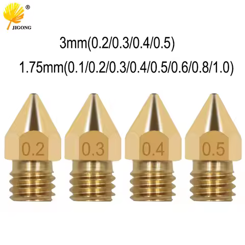 0.1 0.2 0.3 0.4 0.5 0.6 0.8 1.0mm MK8 Extruder Nozzle 1.75mm 3.0mm for 3D Printer Makerbot Anet A8 C