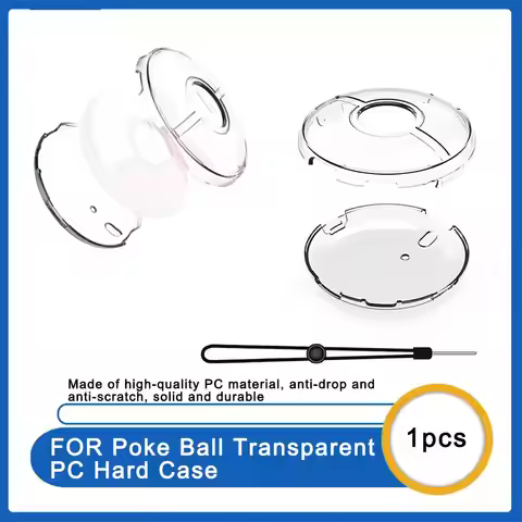 For Pokemon GO Plus PC Protective Case Portable Transparent Hard Shell With Hand Rope Game Accessori