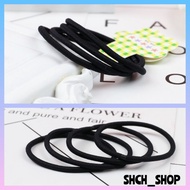 4pcs*Black rubber band high elasticity rubber band hair rope simple high elasticity hair circle tie 