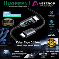 UGREEN PD Type C to Type C Data Cable Digital Display Nylon Braided Fast Charging 240W Max 5A 240W T