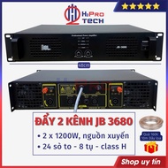 Cục Đẩy Công Suất 2 Kênh JB-3680 – 2x1200W | Class H 24 Sò Toshiba Nguồn Xuyến | Tặng Dây Loa 10m -